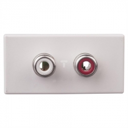 KONTAKT-SIMON Connect Gniazdo K45/2 audio 2xRCA /Cinch/ czysta biel K101B/9