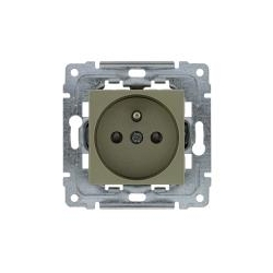 KOS-ELEKTRO SYSTEM DANTE Gniazdo pojedyncze z/u 16A z przesłoną torów satyna 455034