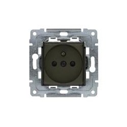 KOS-ELEKTRO SYSTEM DANTE Gniazdo pojedyncze z/u 16A z przesłoną torów satyna ip44 455039