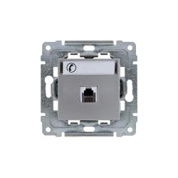 KOS-ELEKTRO SYSTEM DANTE Gniazdo telefoniczne pojedyncze RJ11 z etykietą inox 454163