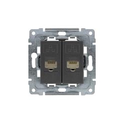 KOS-ELEKTRO SYSTEM DANTE Gniazdo komputerowe podwójne 2xRJ45 kat.5e nieekranowane grafit 456067