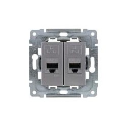 KOS-ELEKTRO SYSTEM DANTE Gniazdo komputerowe podwójne 2xRJ45 kat.5e nieekranowane inox 454167