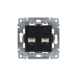 KOS-ELEKTRO SYSTEM DANTE Gniazdo komputerowe podwójne 2xRJ45 kat.5e nieekranowane 450967 czarne