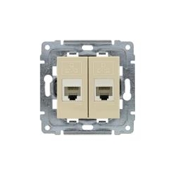 KOS-ELEKTRO SYSTEM DANTE Gniazdo komputerowe podwójne 2xRJ45 kat.5e nieekranowane kremowe 450367