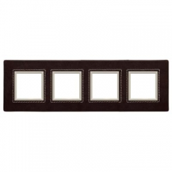 KOS-ELEKTRO SYSTEM DANTE Ramka poczwórna skórzana CHOCO 4522584