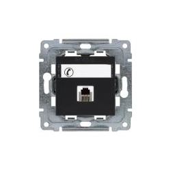 KOS-ELEKTRO SYSTEM DANTE Gniazdo telefoniczne pojedyncze RJ11 z etykietą czarne 450963