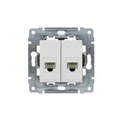 KOS-ELEKTRO SYSTEM DANTE Gniazdo komputerowe podwójne 2xRJ45 kat.5e nieekranowane białe 450467
