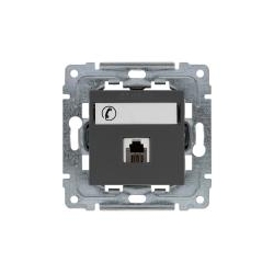 KOS-ELEKTRO SYSTEM DANTE Gniazdo telefoniczne pojedyncze RJ11 z etykietą grafit 456063