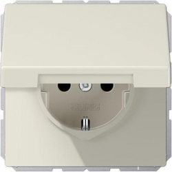 JUNG LS990 Gniazdo SCHUKO IP44 z klapką kremowy