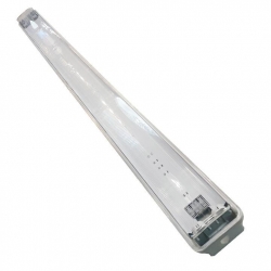 Oprawa do świetlówek T8 led 120cm 2x120 PS/ABS z odbłyśnikiem ip65 zasilanie jednostronne ECOLIGHT