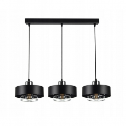 Lampa LOFT IDA-S W2 3xE27 wisząca czarno srebrny