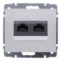 LEGRAND SISTENA LIFE gniazdo podwójne komputerowe 2xRJ45 UTP kat. 5e arctic 775762+777075