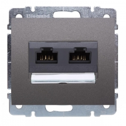 LEGRAND SISTENA LIFE gniazdo podwójne komputerowe 2xRJ45 UTP kat. 5e choco 775762+771275