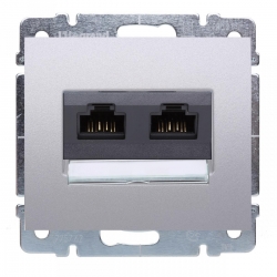 LEGRAND SISTENA LIFE gniazdo podwójne komputerowe 2xRJ45 UTP kat. 5e metalic 775762+771375