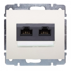 LEGRAND SISTENA LIFE gniazdo podwójne komputerowe 2xRJ45 UTP kat. 5e pearl 775762+771575