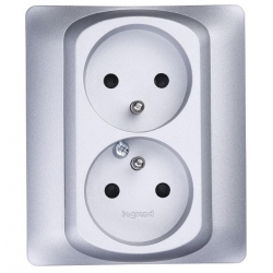LEGRAND SISTENA LIFE gniazdo podwójne zu metalic 775733+771335