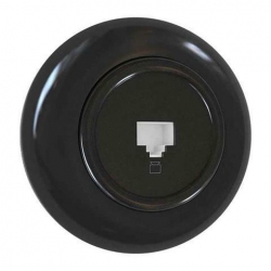 Premiumlux RETROLINE Gniazdo komputerowe 1 x RJ45 z ramką czarne