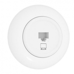 Premiumlux RETROLINE Gniazdo komputerowe 1 x RJ45 z ramką białe