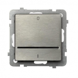 OSPEL SONATA Łącznik dwubiegunowy 16AX stal inox IP20 z podśw. ŁP-11RMS/m/37