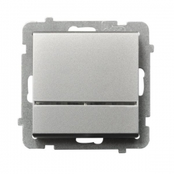 OSPEL SONATA Łącznik kontrolny 16AX srebro mat IP20 ŁP-12RS/m/38