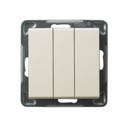 OSPEL SONATA Łącznik potrójny 10AX ecru IP20 ŁP-13R/m/27