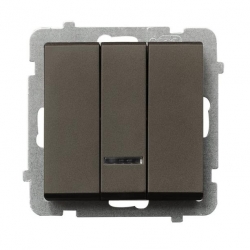 OSPEL SONATA Łącznik potrójny 10AX czekoladowy metalik IP20 ŁP-13RS/m/40