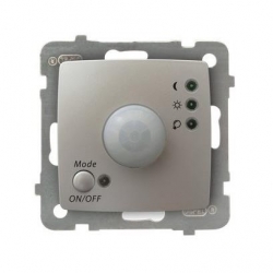 OSPEL KARO Elektroniczny czujnik ruchu bez ramki srebrny perłowy ŁP-16S/m/43