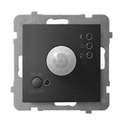 OSPEL ARIA CZARNY METALIK Elektroniczny czujnik ruchu ŁP-16U/m/33