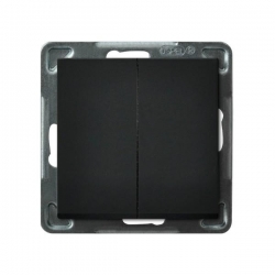 OSPEL SONATA Łącznik schodowy podwójny 16AX czarny metalik IP20 ŁP-10R/m/33