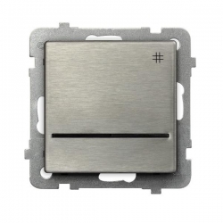 OSPEL SONATA Łącznik krzyżowy 16AX stal inox IP20 z podświetleniem ŁP-4RMS/m/37
