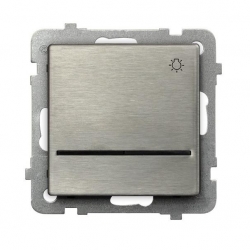 OSPEL SONATA Przycisk światło 10AX stal inox IP20 z podświetleniem ŁP-5RMS/m/37