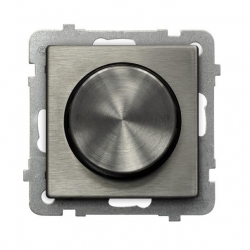OSPEL SONATA Ściemniacz przyciskowo obrotowy, stal inox ŁP-8RM/m/37