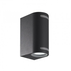 Oprawa elewacyjna WALLY-2-O-B-G GLASS 2xgu10 ip44 czarna