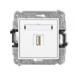 Karlik MINI Ładowarka USB pojedyncza 5V 1A biała połysk MCUSB-1
