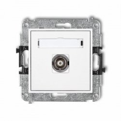 Karlik MINI Gniazdo BNC biały mat 25MGBNC-1
