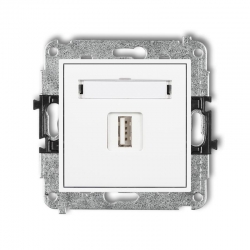 Karlik MINI Gniazdo pojedyncze USB-AA 2.0 biały połysk MGUSB-1