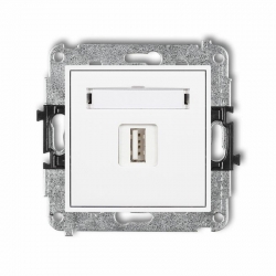 Karlik MINI Gniazdo pojedyncze USB-AA 2.0 biały mat 25MGUSB-1