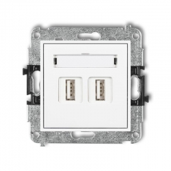 Karlik MINI Gniazdo podwójne 2xUSB-AA 3.0 biały połysk MGUSB-6