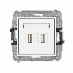 Karlik MINI Gniazdo podwójne 2xUSB-AA 3.0 biały mat 25MGUSB-6