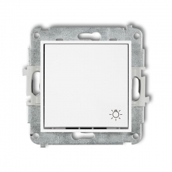 Karlik MINI Przycisk zwierny światło biały połysk MWP-5
