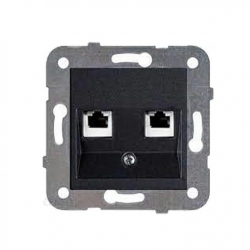 Panasonic NOVELLA gniazdo 2xRJ45 komputerowe KAT. 5e czarne 92105534M