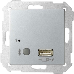 KONTAKT-SIMON Simon 82 odbiornik bluetooth z ładowarką USB podtynkowy aluminium