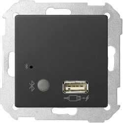 KONTAKT-SIMON Simon 82 odbiornik bluetooth z ładowarką USB podtynkowy grafit