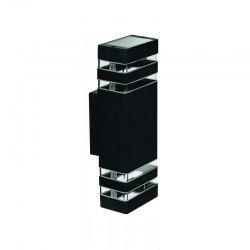 Oprawa elewacyjna OE-1C czarna 2xgu10 podwójna szybka ELEV-DG-K-C 110x100x320