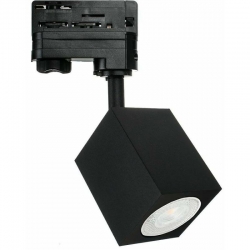 Lampa OSCAR-Track-ALU-B/B-3F czarna z czarnym przegubem 1xgu10 LUXsystem-3F (na szynę trzyfazową)