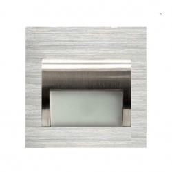 Oprawa Beryl srebrna szczotkowana ciepła 3000K 1,5W 12V DC 9 led smd 3014 kwadrat do puszki fi 60