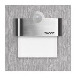 SKOFF TANGO PIR stal szlif 10V 1W 4000K neutralna biała oprawa schodowa INOX z czujnikiem ruchu PIR