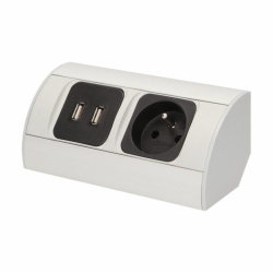 Orno Gniazdo meblowe 1x2P+Z, 2xUSB