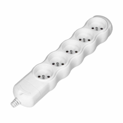 Orno Rozgałęźnik 5x2P+Z, biały