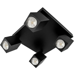 Lampa OSCAR-B/B czarna z czarnym przegubem 4xgu10 poczwórna